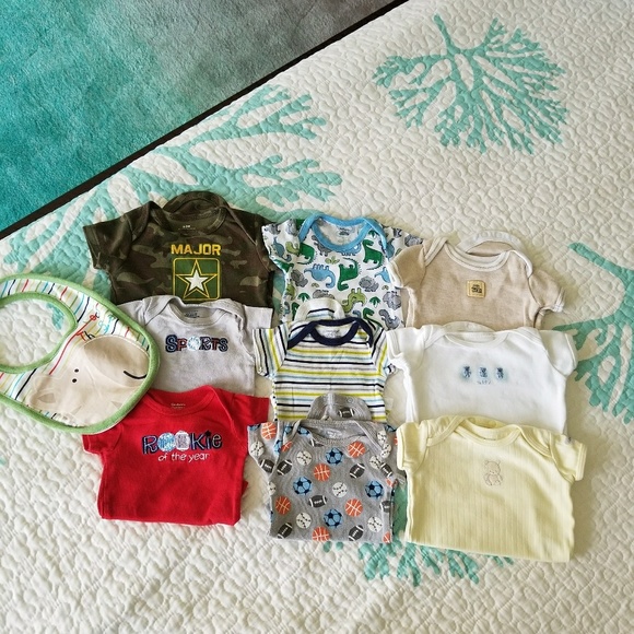 Carter's Other - Lot of 9 bodysuits and a bib. Free gift.
